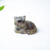Cat Mini Figurine Resin Craft Home Office Desk Decor With Natural Crystal For Gift Giving