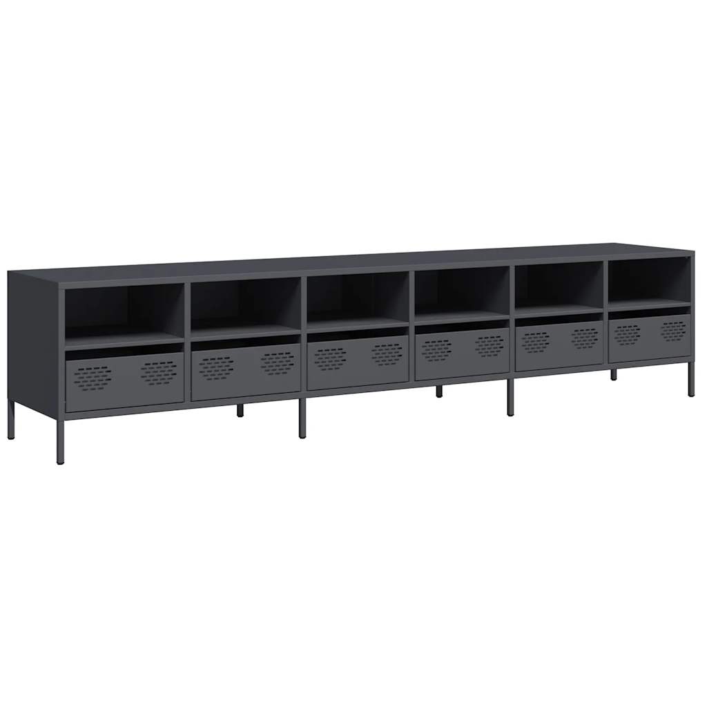 TV Stand Anthracite Grey 202 x 39 x 43.5 cm Cold Rolled Steel
