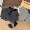 Kinder T-Shirts Frühling/Herbst Oberteile Jungen- & Mädchen- Gestreifte Langarm T-Shirts Minimalistische Oberteile