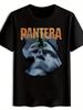 Vintage Rock Band Graphic T-shirt - Pantera & Skull Design