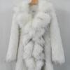 Winter New Imitation Raccoon Fur Coat Long Warm Woven Fox Hair Light Luxury Fur Coat Women