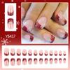 Christmas Themed Press on Nail Snowflake Nail Set Quick Application Manicure Nail Decoration for Parties 24 Pieces