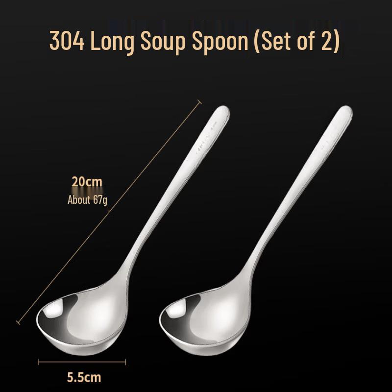 ZISIZ 304 Stainless Steel Long Handle Soup Spoons