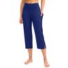 Kvinner Elastisk Høy Midje 3/4 Bukse Casual Aktiv Passform Vide Capri Leggings Bukser Bukser Med Lommer