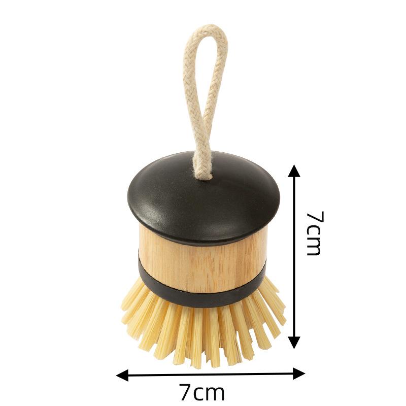 

Бамбуковая щетка из массива дерева для мытья посуды для кухниКороткая ручка и длинная ручка Щетка для фруктов и овощей, которая не повредит кастрюлю 9918Black