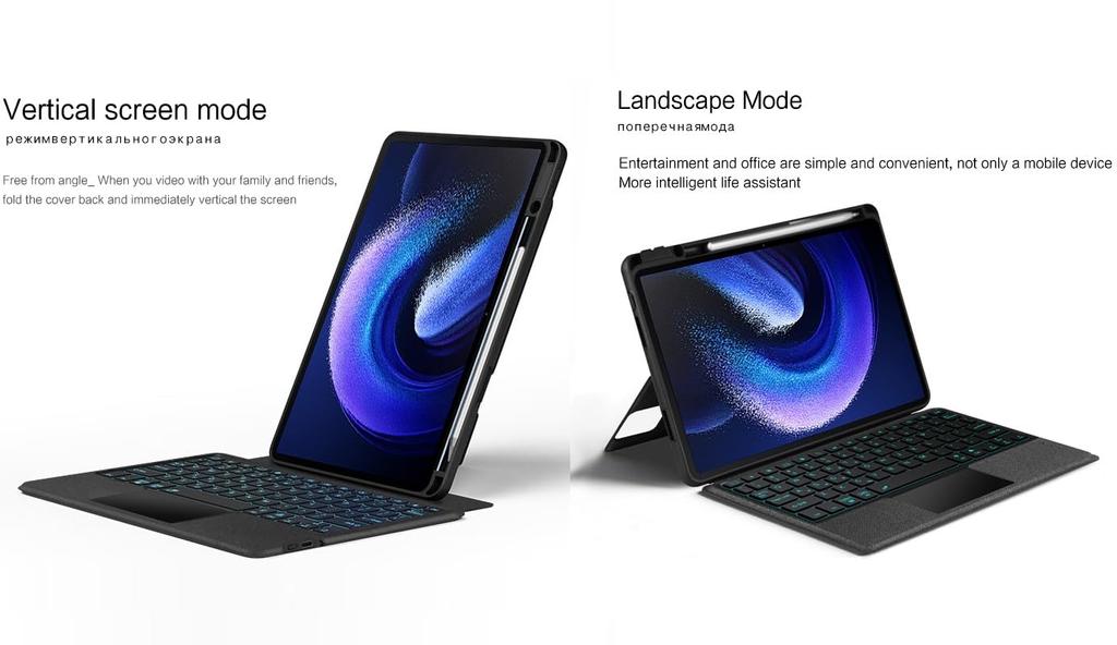 Xiaomi Pad 5 Keyboard Case with Touchpad and Magnetic Detachable Xiaomi Xiaomi Pad 5 Pro Keyboard Freely Adjustable Magnetic Trackpad Included