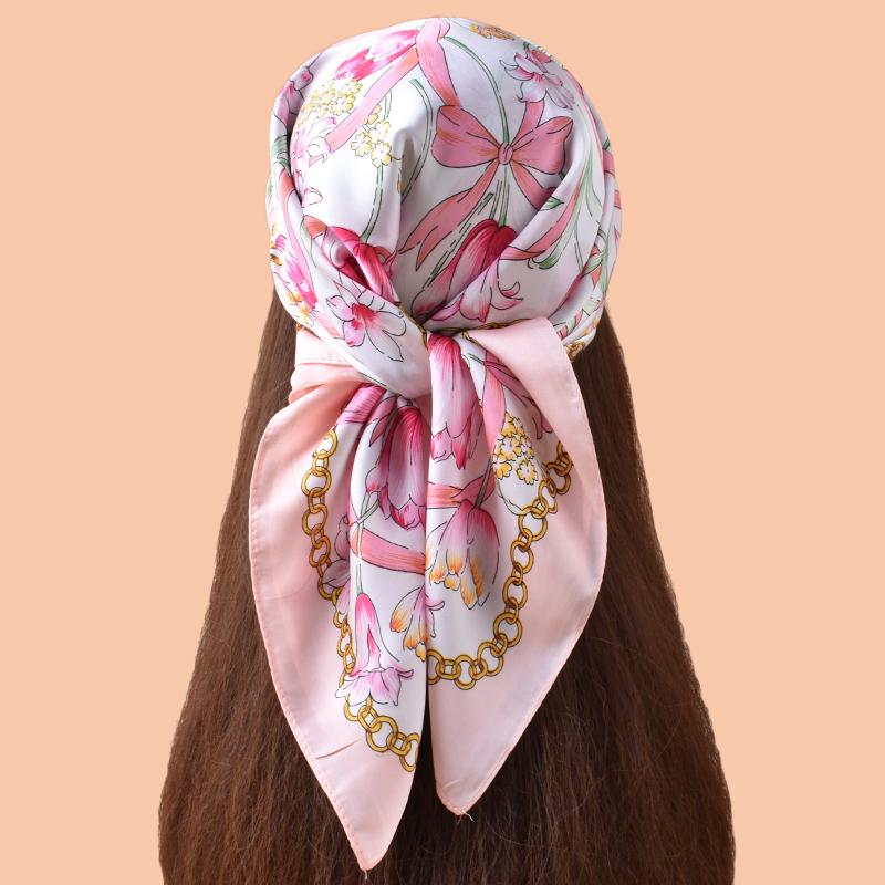 

1 шт. 27,56x27,56 дюйма Бандана с цветочным принтом Богемный стиль Женский платок Головная повязка Ободок Идеально подходит для дополнения вашего образа#Colo 8Y розовый