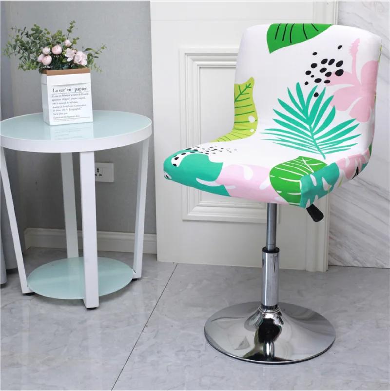 Bar Stool Chair Cover Low Back Chair Slipover Spandex Seat Case Elastic Rotating Lift Office Chair Cover Dining Seat Protector
