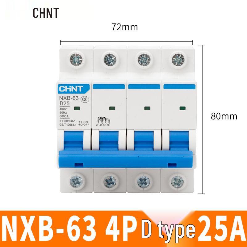 Chint NXB Air Switch Circuit Breaker: 1P, 2P, 3P, 4P Household Type D Three-Phase Disconnector 380V.