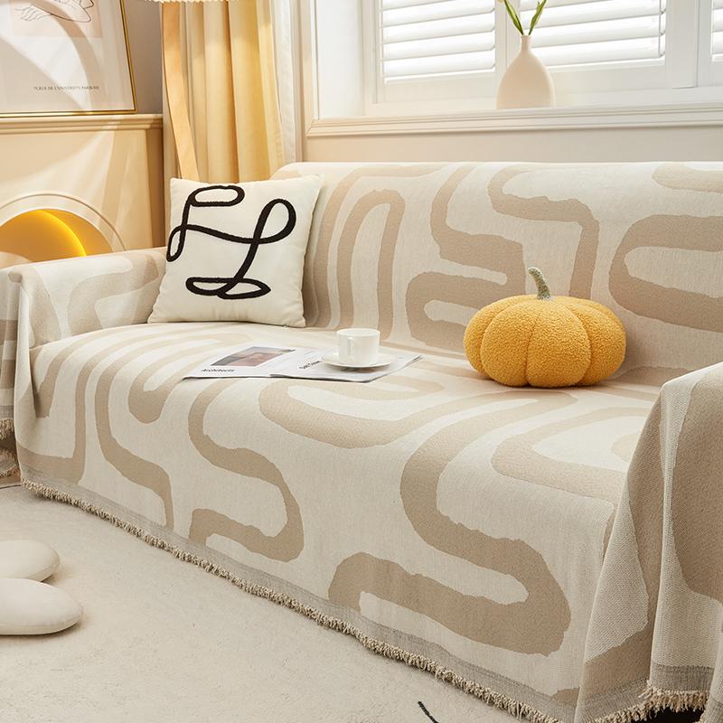 

Чехол для дивана с простым узором, двусторонний чехол для дивана из синели, чехол для 3-местного дивана в гостиной, универсальный чехол Four Seasons 180x130cm