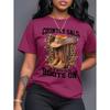 Sommerliche Vitalität Straßenmusikfestival Kleidung Denim Stiefel Leopardenmuster Rundhals T-Shirt Hohe Qualität Leicht Alltagsoberteil