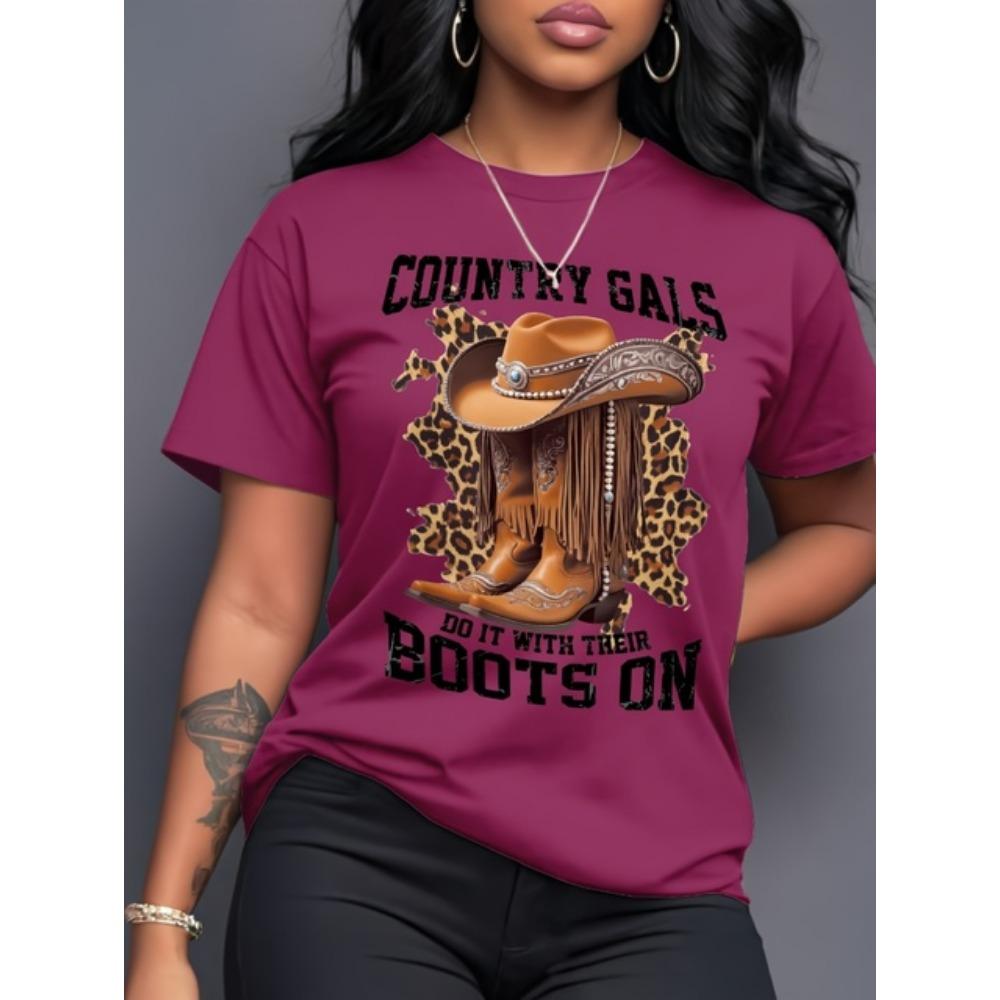 

Летняя одежда для уличного музыкального фестиваля Vitality, джинсовые ботинки, футболка с круглым вырезом и леопардовым принтом, легкий повседневный топ высокого качества 8XL