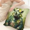 Animal Vintage Portrait Pillow Case Sofa Decorative Home Double-Sided Print Plush Square Throw Pillow Covers Cushion Decor Cover