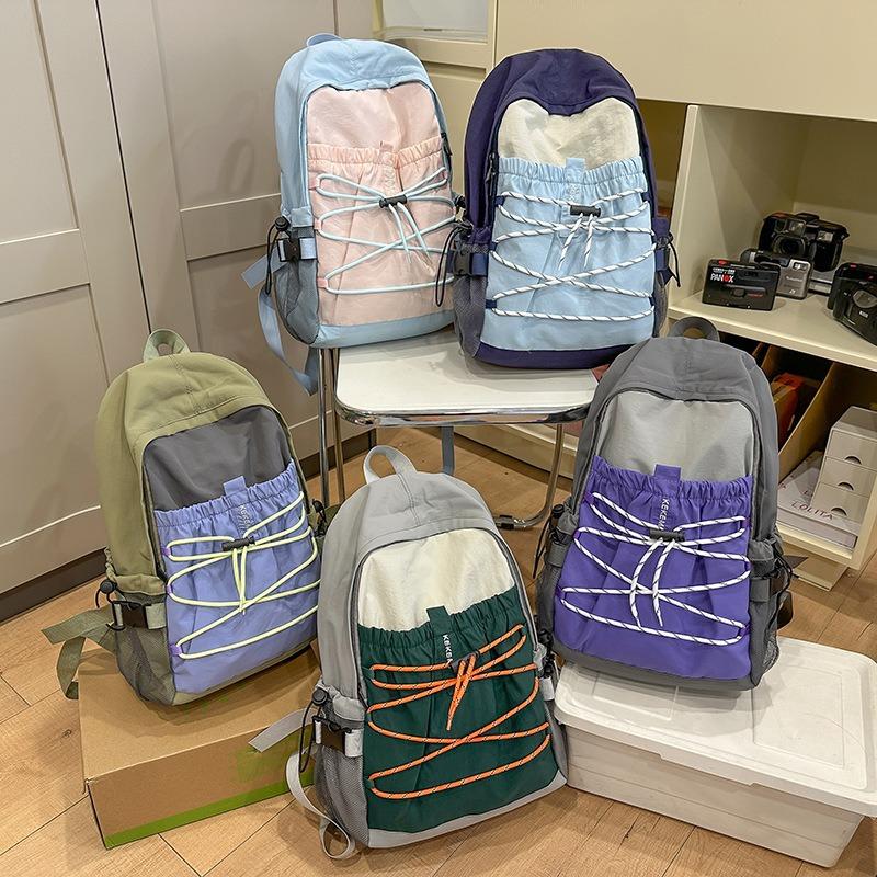 Tornister szkolny casualowy lekki plecak w kontrastowym kolorze nowy plecak górski outdoorowy plecak podróżny