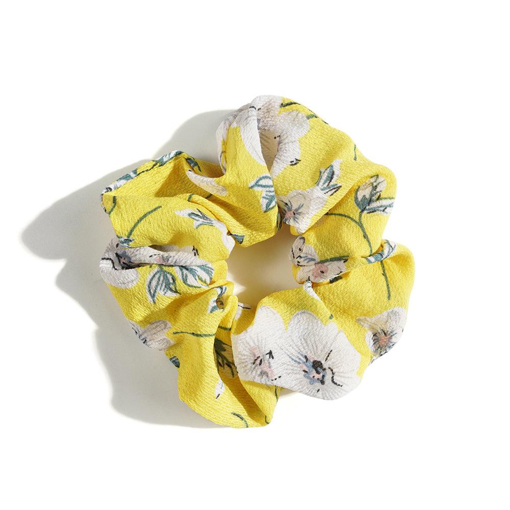 Leopard Print Hair Band Bohemian Large Intestine Band Small Fresh Commuter Rubber Band Flower Print Head Band Head Rope