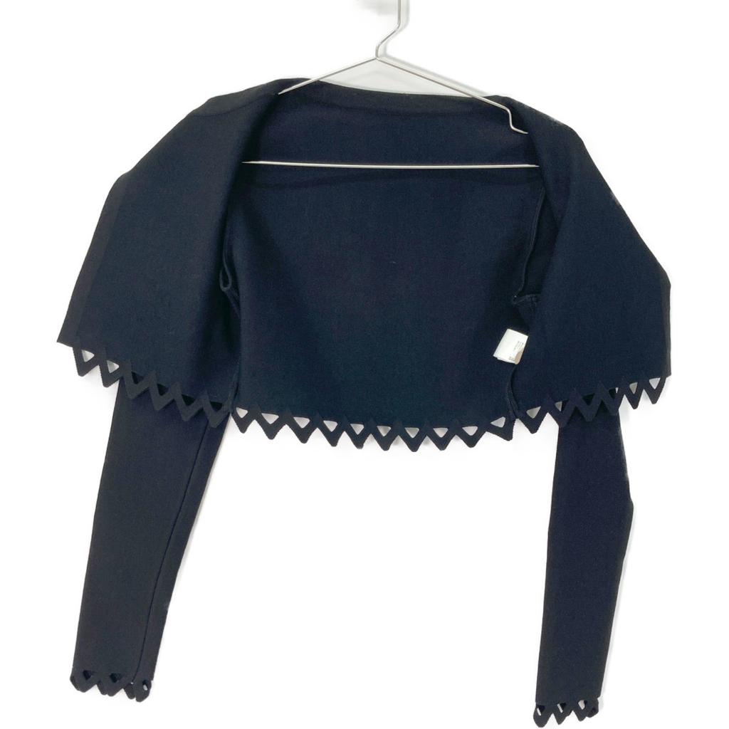 ALAIA Black rayon blend cropped cardigan tops 36 blackUsed