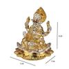 Gold & Silber Ganesha Idol Murti Sitzend auf Lotus Kamal Heimdeko und Geschenke (5x5x6cm)