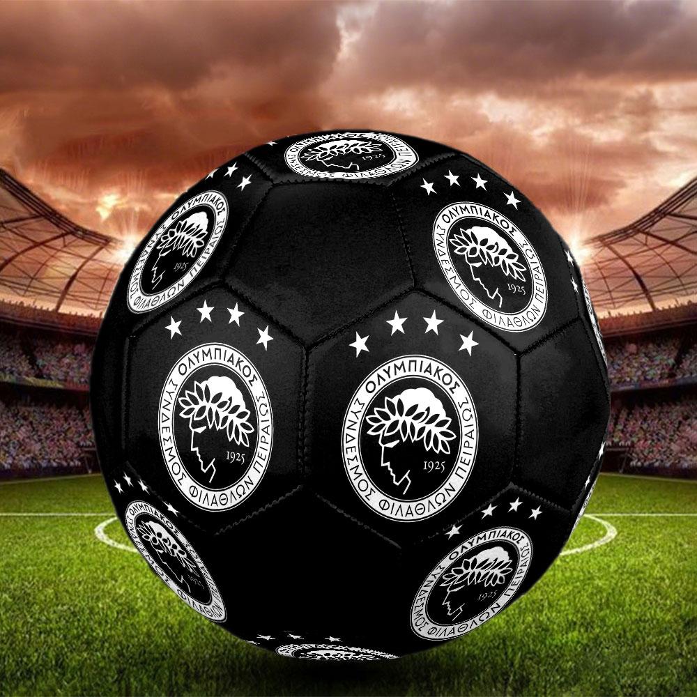 1Pz Pallone da calcio Olympiacos taglia 5 Pallone da calcio indoor Praha Colorato Per tutte le età Cucito a macchina PVC Pronto per la competizione Resistente Alta elasticità