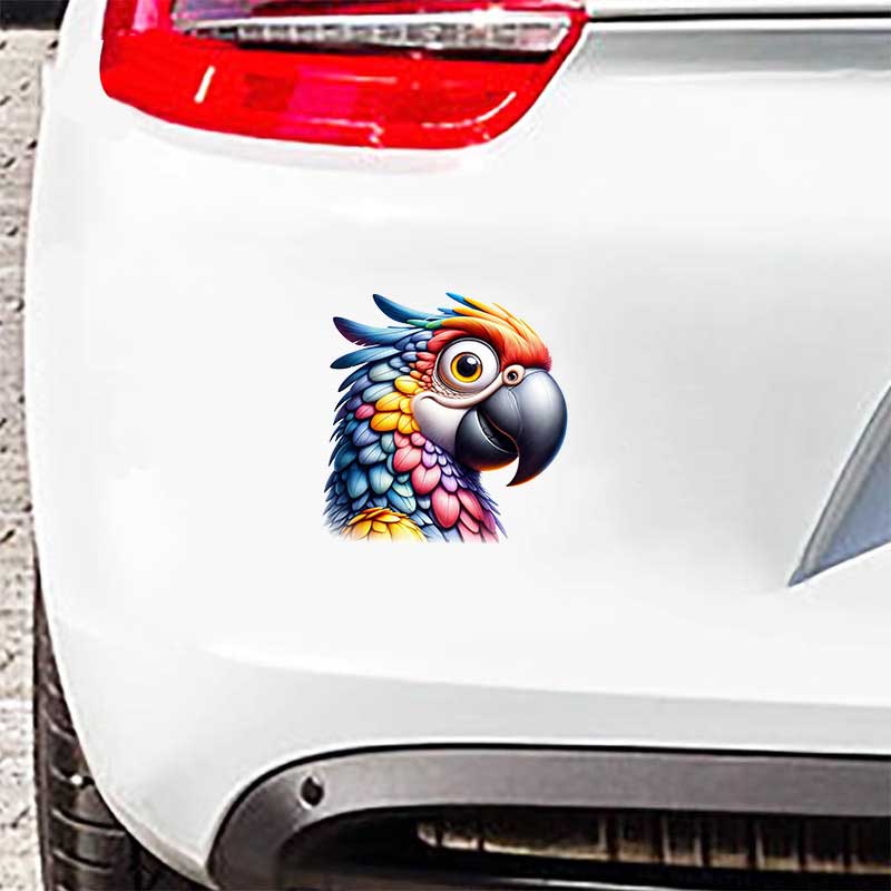 Cute Parrot Bird Art Car Stickers Waterproof Vinyl Decals Auto Body Window Bumper Decor Motorcycle Helmet Stickers TM310