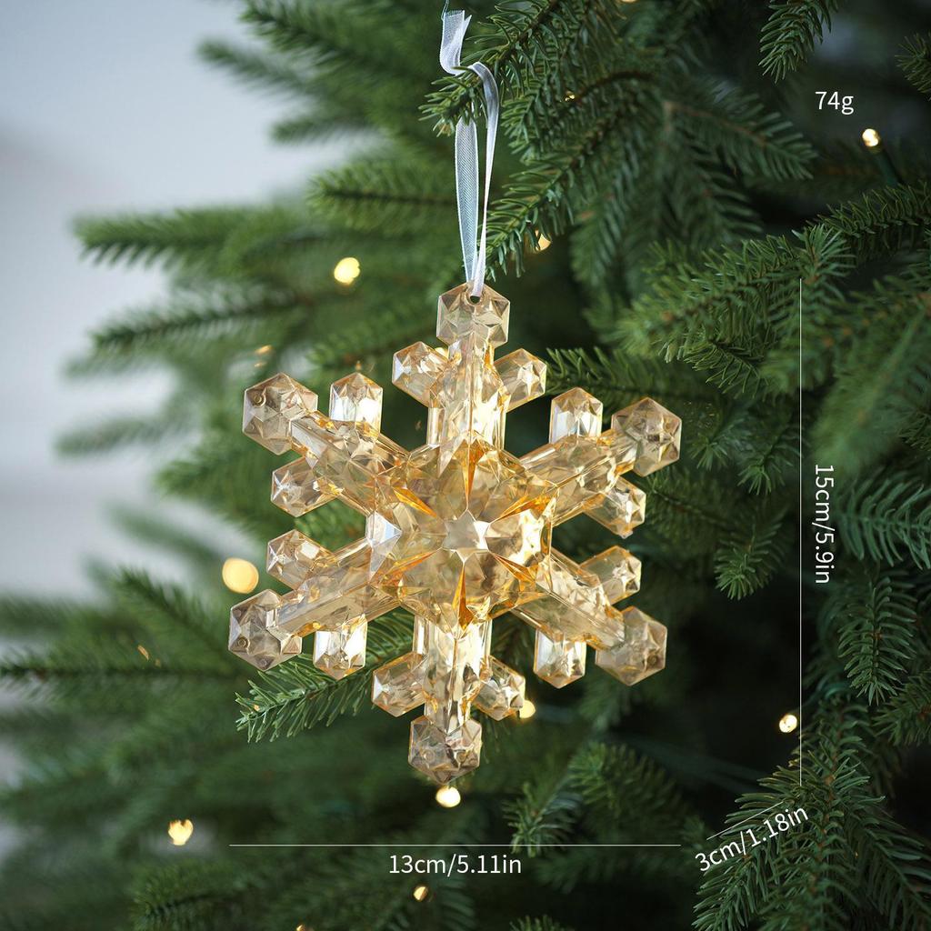 Colorful Acrylic Gem Snowflake Christmas Tree Ornament