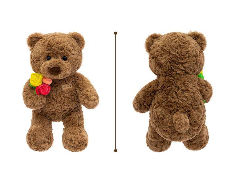 Rose Bouquet Bear Plush Doll - Cute Gift for Couples & Girls