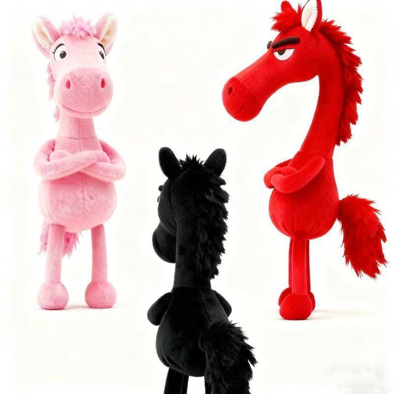 New Year Horse Plush Keychain Handbag Decoration Backpack Hanging Soft Horse Key Ring Toy New Year Gift for Boys and Girls