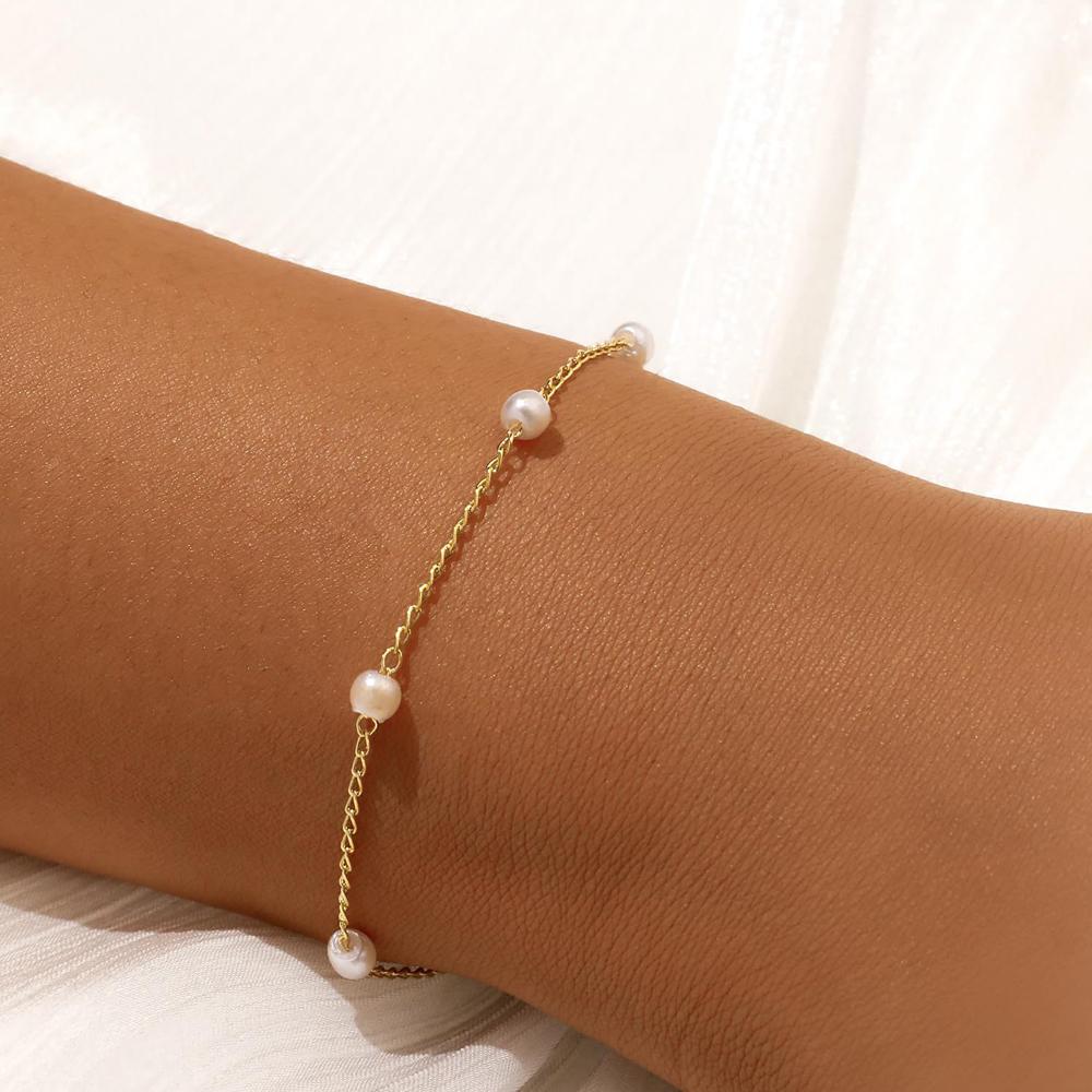 14K Gold Silver Bracelets for Women Girls - Evil Eye Diamond Cuban Link Heart Pearl Everyday Jewelry