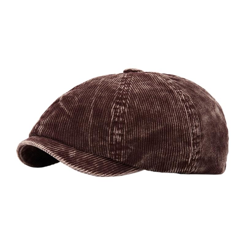 

French Style Corduroy Beret For Women Breathable Cotton Blend Lightweight Design Khaki Hat For Casual Or Formal Outfits кофейный