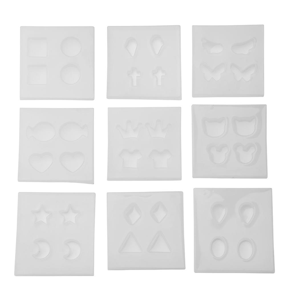 9 Types Women Silicone Mold For Making Earrings Mould Set DIY Handmade Tool Kit Decorations