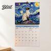 Pet Themed Daily Planner 2027 Oil Painting Cat Wall Calendar 12 Month Funny Planner Jan-Dec Creative Gifts for Women Men Spiral Bound Hanging