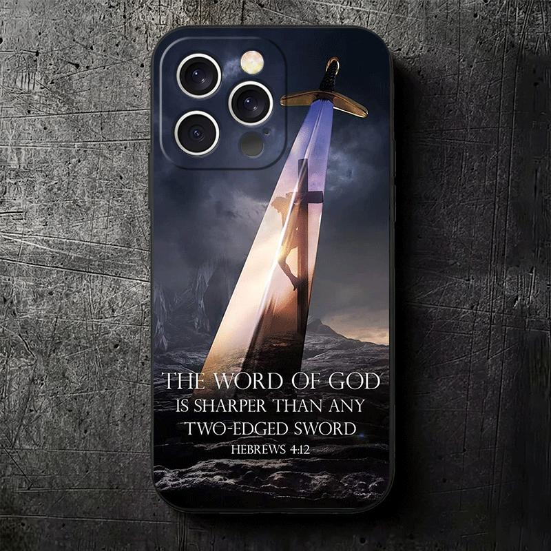 God Jesus Pray Cross Bible Soft Phone Case for iPhone 16 16E 17 Air 15 Pro Max 14 Plus 13 Mini 11 12 7 Black Cover Back Shell