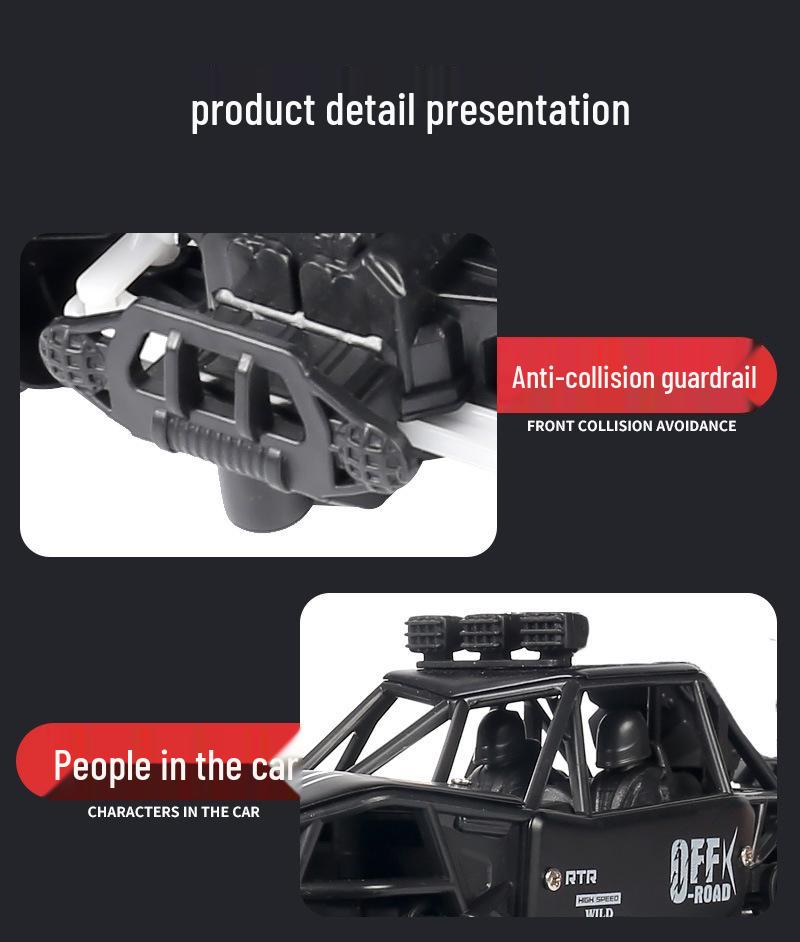 Alloy Remote Control 4WD Off-Road Car - High-Speed Six-Wheel Climbing Toy for Kids