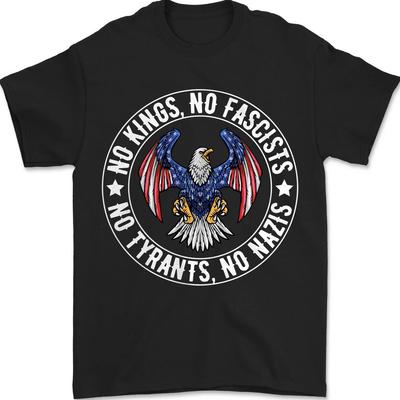 No Kings No Fascists No Tyran T-Shirt, No Kings In America USA Flag Shirt