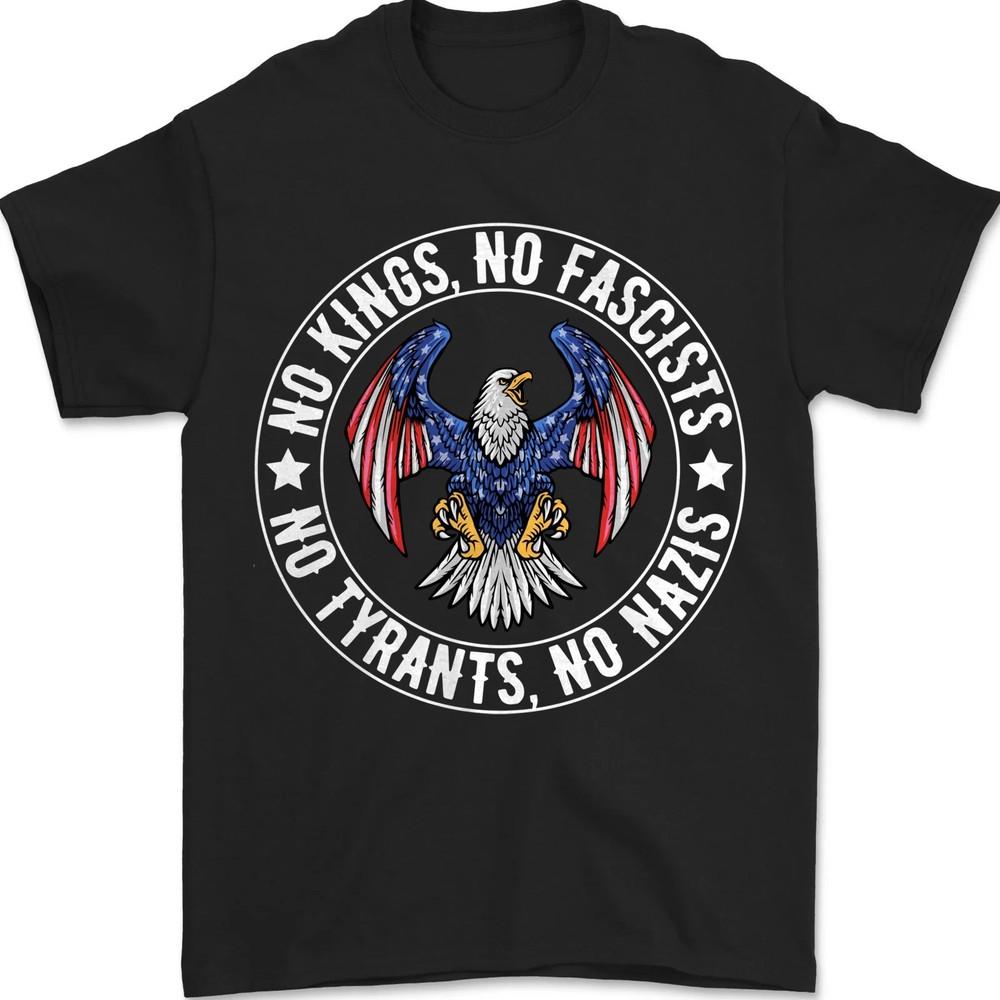 Tričko No Kings No Fascists No Tyran, Tričko No Kings in America s vlajkou USA