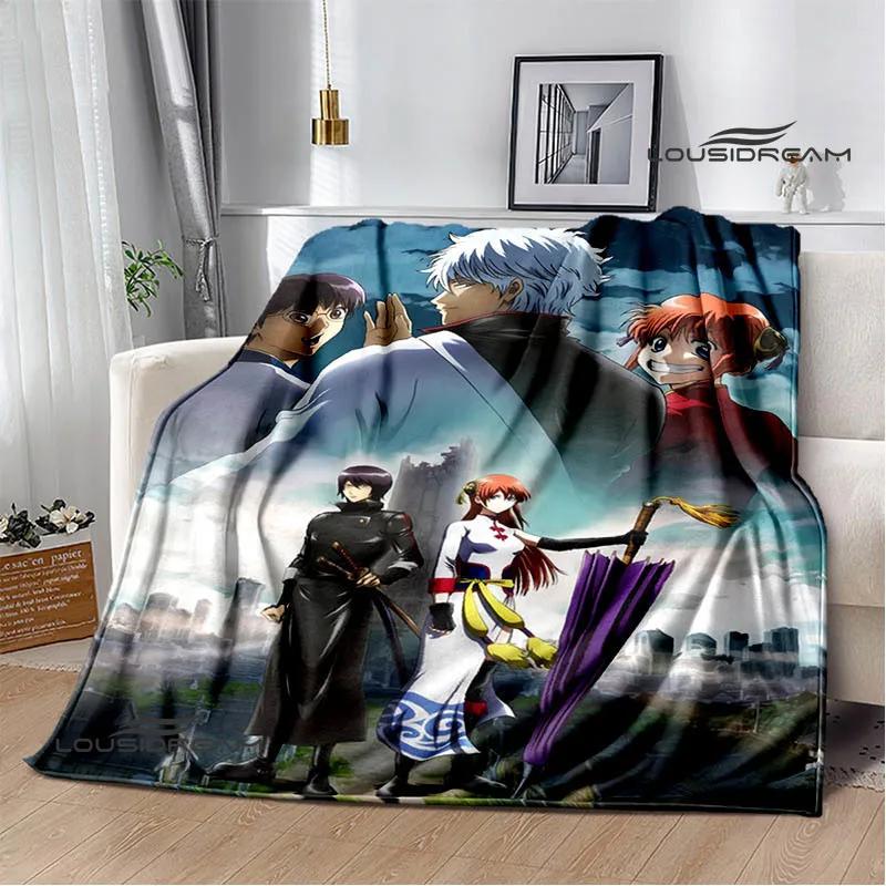 GINTAMA Cartoon Printed Blankets Picnic Blanket Warm Flannel Blankets Home Bed Linings Blankets for Beds Birthday Gift