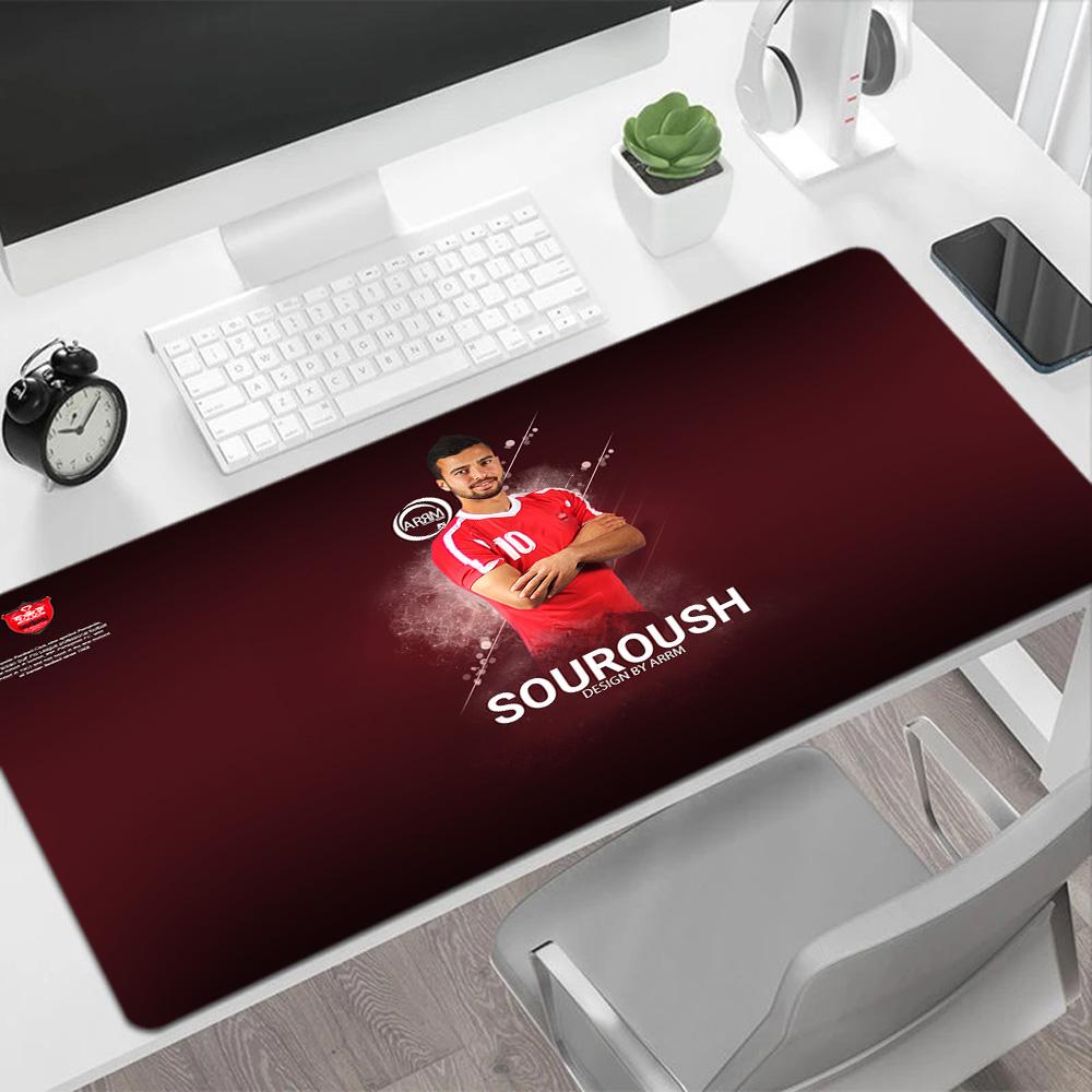 Perspolis Football Player Gaming Mouse Pad Office Mouse Mats Ultra-Long Desk Mat Non-Slip Rubber Bottom Computer Desk Office Decoration Accessory