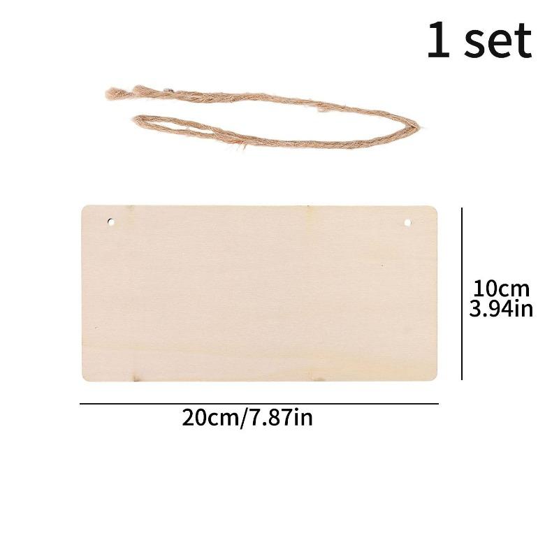 Unfinished Wood Boards Blank Wood Signs with Hanging Ropes Door Hanger DIY Wooden Sign Paintings Art Carving Crafts Wood Chips