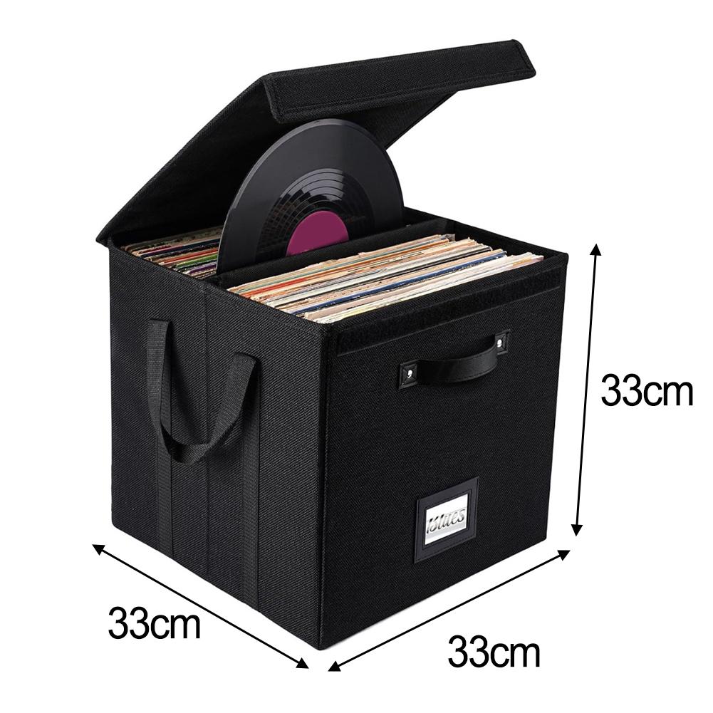 LP Album Organizer Linen Fabric Case Vinyl Record Storage