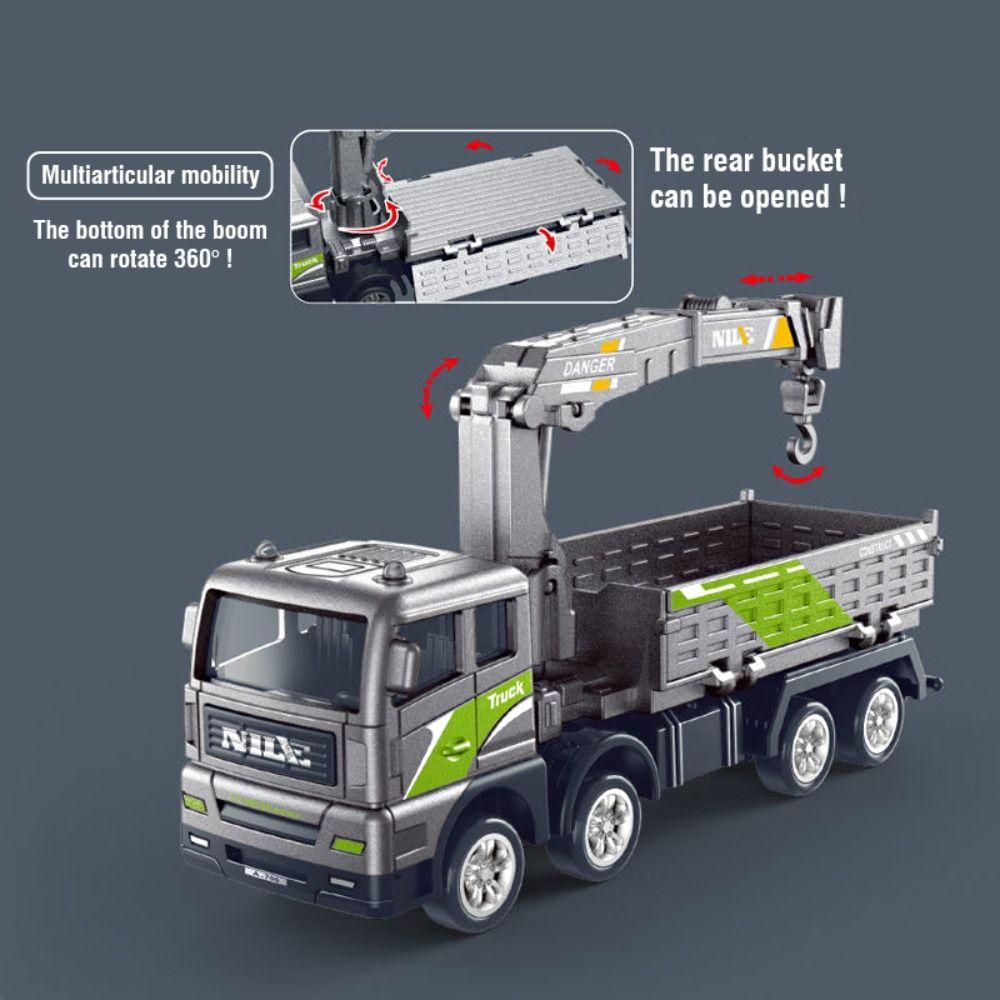 Simulation Engineering Car Model Zinc Zinc Alloy Diecast Vehicle Excavator Crane Truck Toys  Kids Student