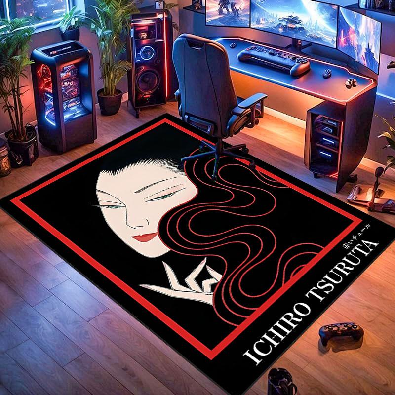 Ichiro Tsuruta Beauty-Patterned Carpet, suitable for living room, bedroom, game room, computer room and home décor.