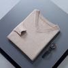 Men S V Neck Loose Fit Solid Color Long Sleeve Knit Sweater