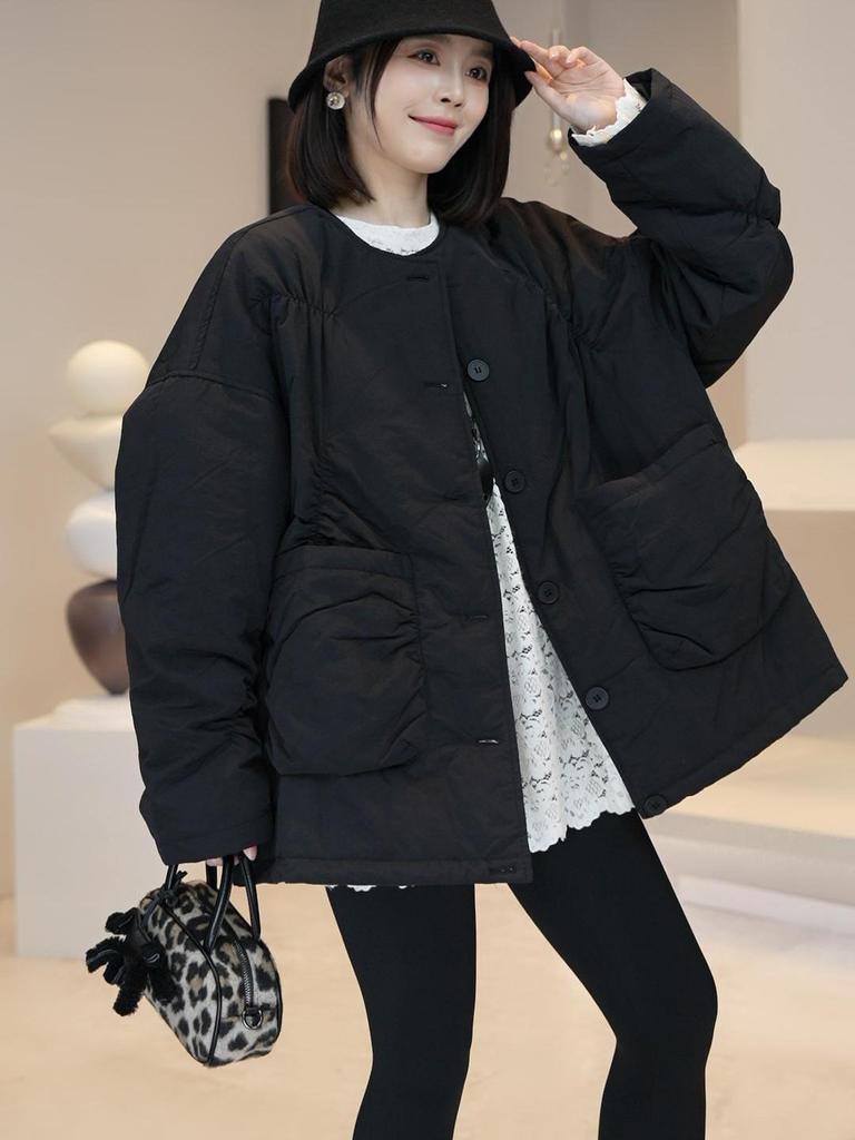 2024 Women's Casual Slimming Mid-Length Cotton Jacket—Lightweight, Warm, and Stylish for Autumn and Winter