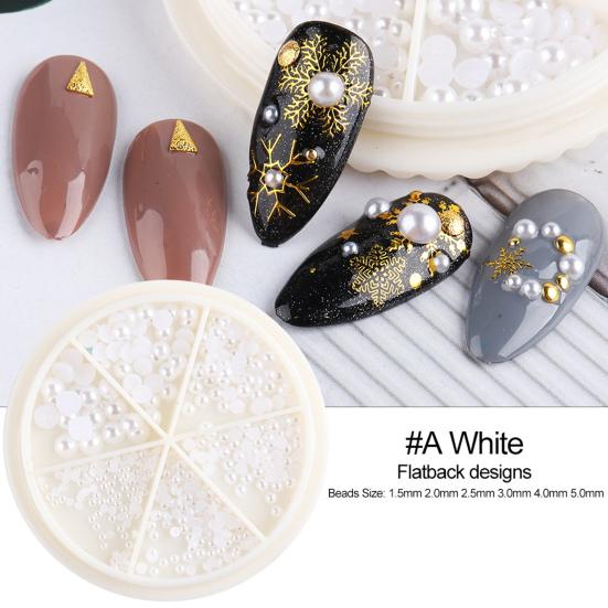 Rotund 3D Imitație Faux Pearl Diy Nail Art Decals Decor manichiură