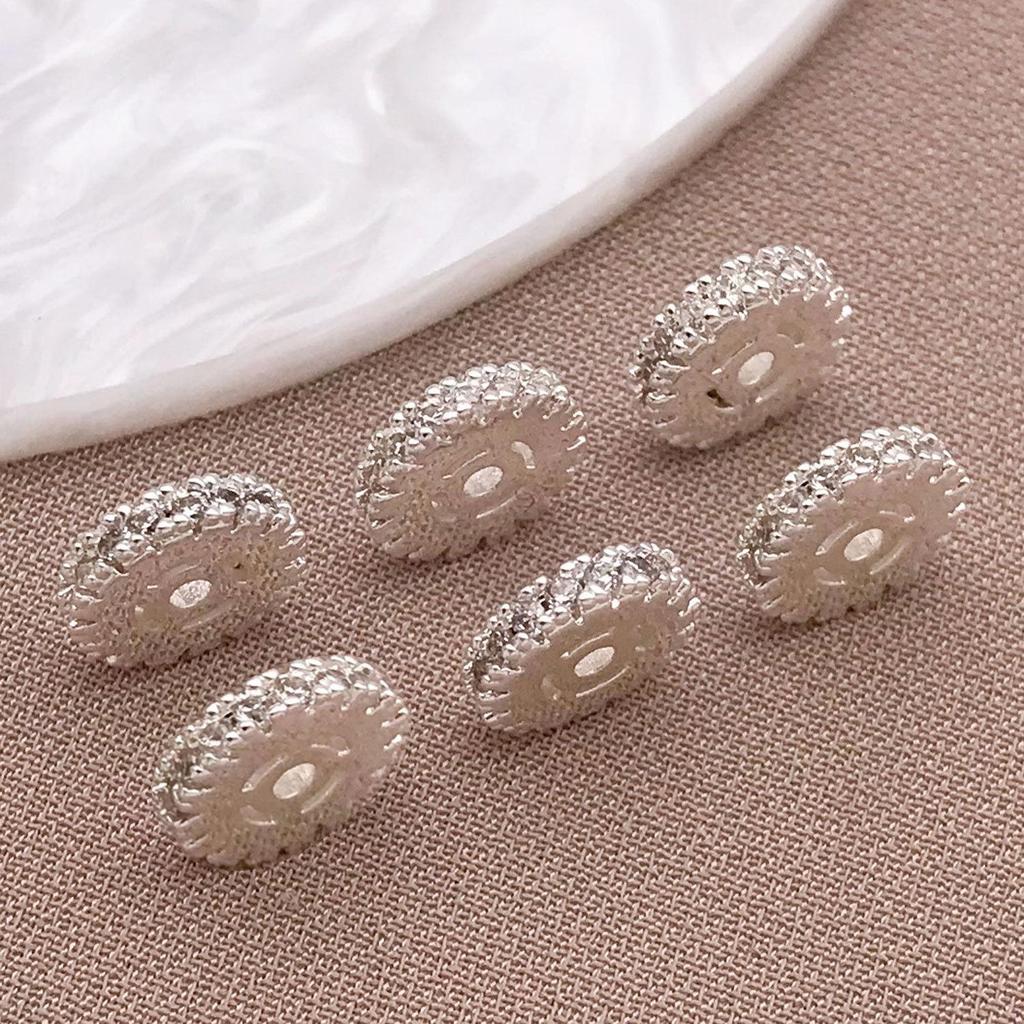 Copper Plated 18K Gold Zircon Spacer Beads for DIY Bracelets & Necklaces