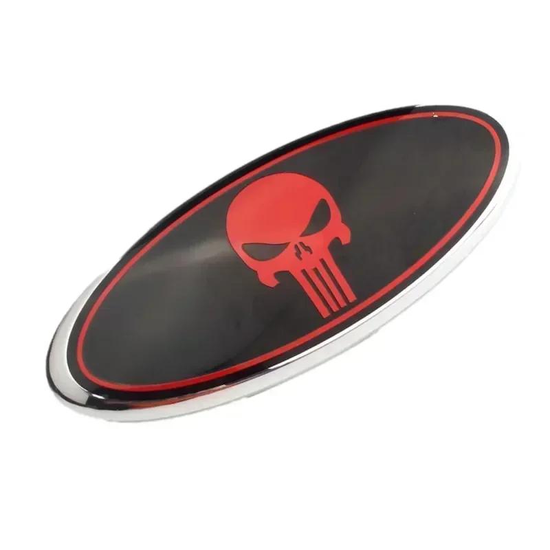 12.5X5CM Car Front Grille Hood Trunk Logo Sticker For Ford Ranger Kuga Edge Focus Mk3 Fiesta Mk7 Mondeo Mk4 S-MAX F150 Transit