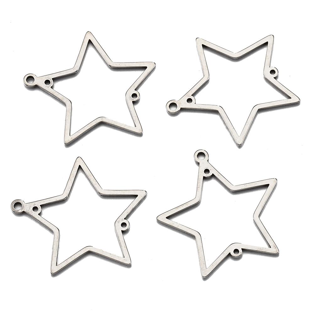 10pcs Stainless Steel Geometric Stamping Blank Drop Porous Connector Pendant Charms Necklace Earrings Jewelry Making DIY