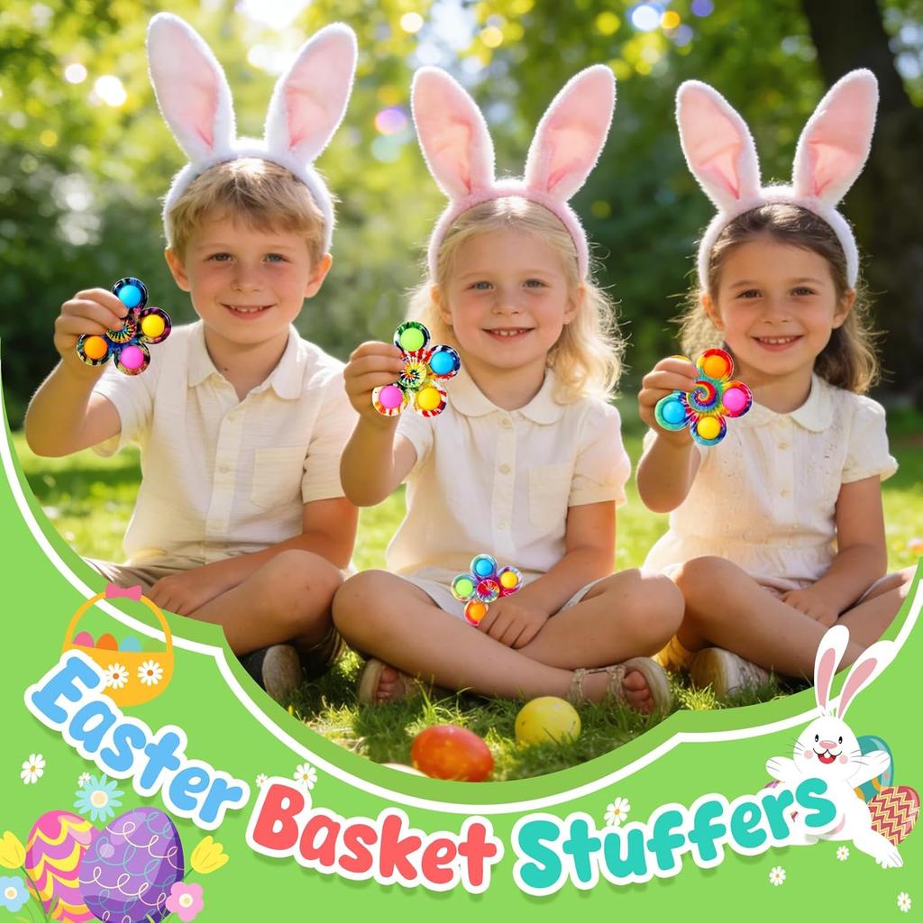 Spinner Fidget Toys Pops Finger Sensory Toys Easter Basket Stuffers Anxiety Stress Easing Toys Treasure Box Toys