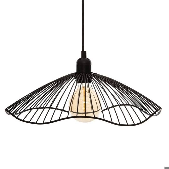 Suspension filaire "Galt" métal noir D34cm - Atmosphera createur d'interieur