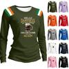 Damen Mode Lässiger Bedruckter Rundhals Langarm Pullover Top