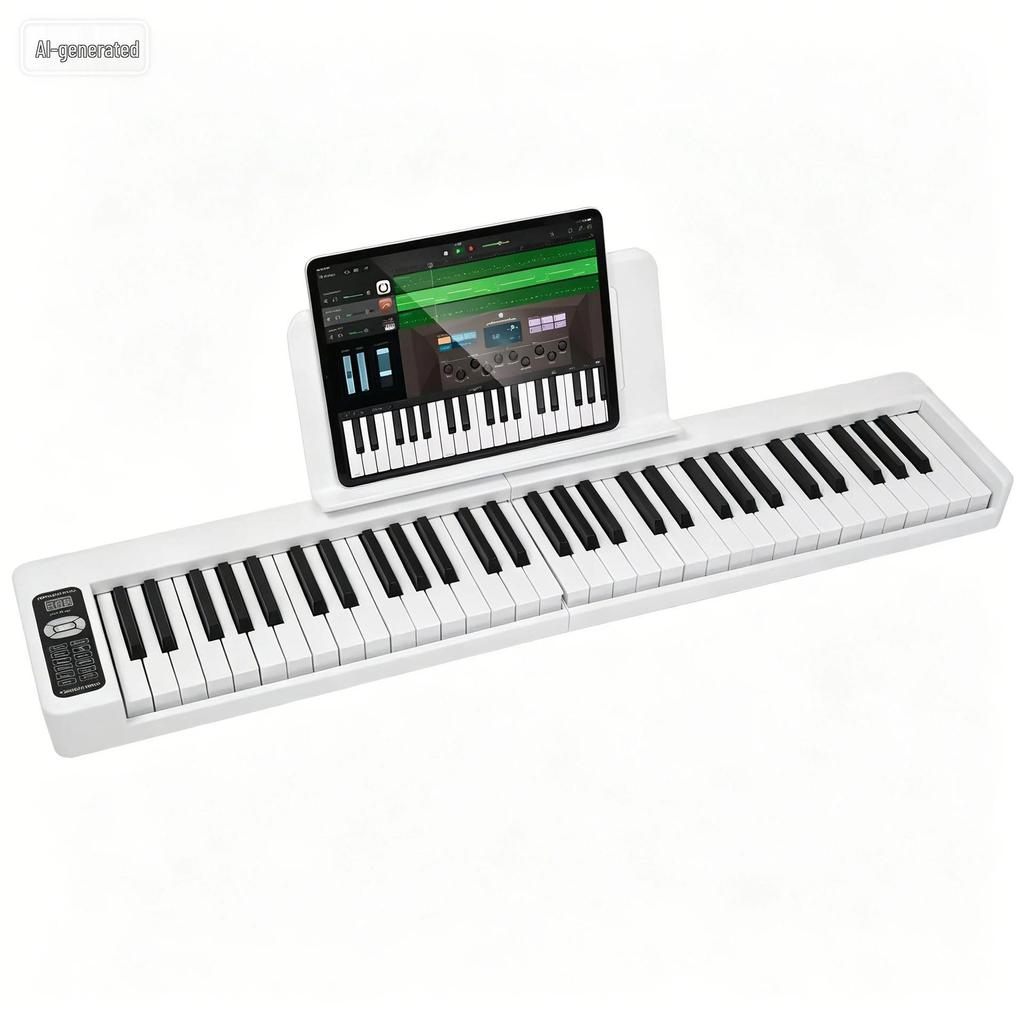 Portable 61-Key Touch-Sensitive Folding Digital Piano for Beginners